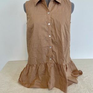 Brown & pink striped top